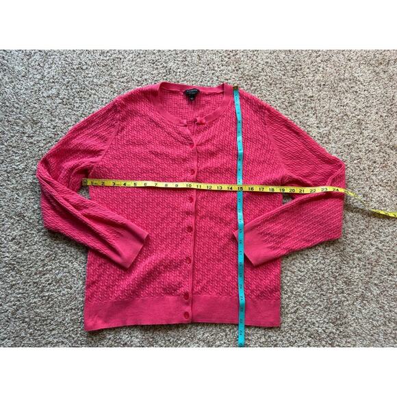 Talbots Cardigan sweater, XL, 100% PIMA Cotton, long sleeves, SOFT!! Cable Knit - Picture 4 of 7
